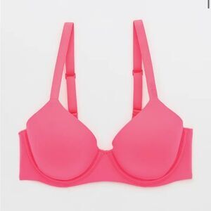 NWT Aerie 36B Smoothez Mesh Unlined Sheer Sexy Balconette Hot Pink Bra